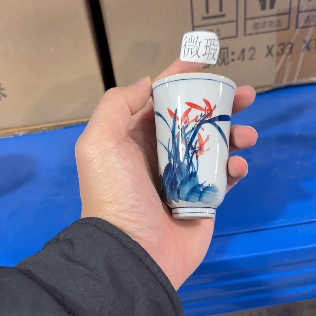 釉下手绘茶具微瑕