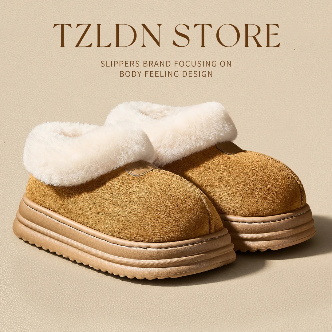 棉鞋女冬室内家居防滑雪地靴保暖居家用软底包跟冬款毛拖鞋女5668