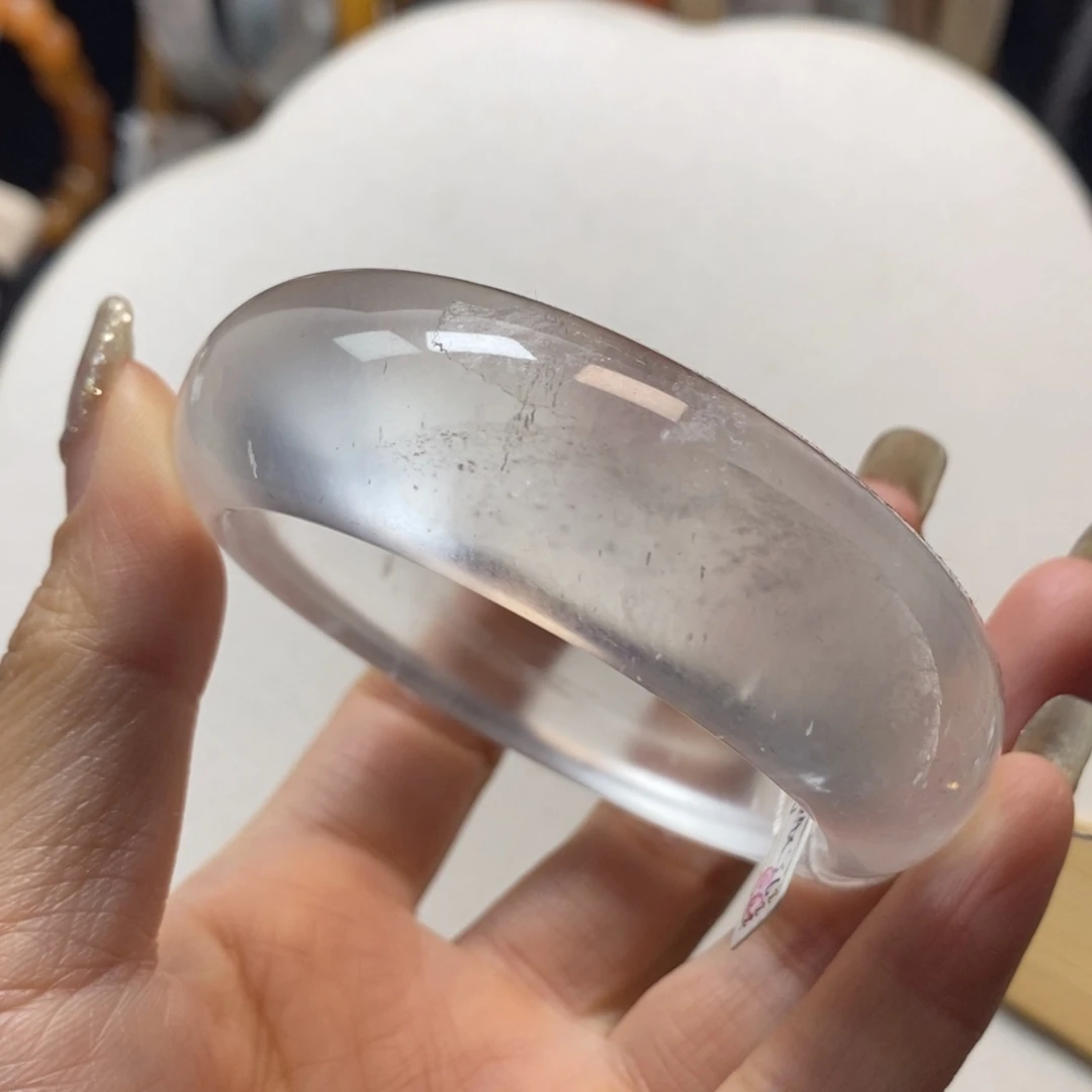 石英质玉未镶嵌手镯53.6特价不退换有扣手56号