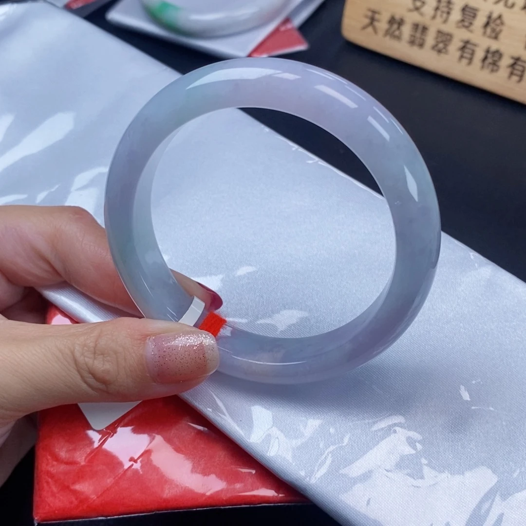 【闪购商品】未镶嵌手镯翡翠55圈口粉春彩