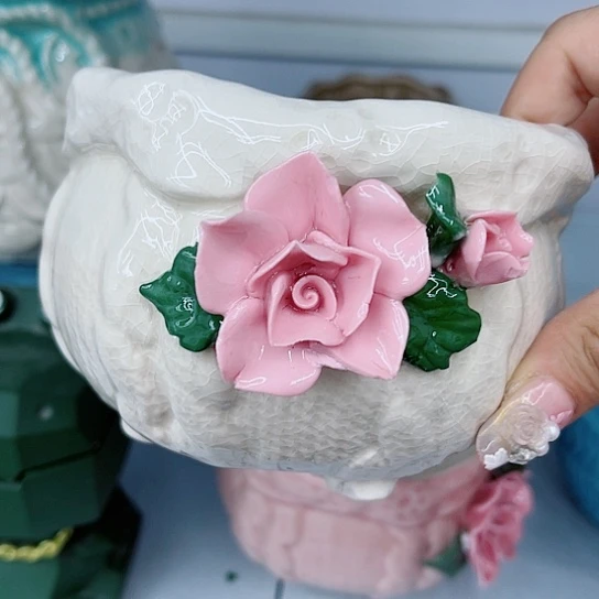 多肉绿植陶瓷花盆9.9包邮， 有空