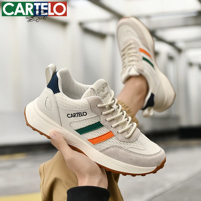 卡帝乐鳄鱼男士休闲鞋2025年秋季时尚百搭男鞋轻便防滑运动跑步鞋