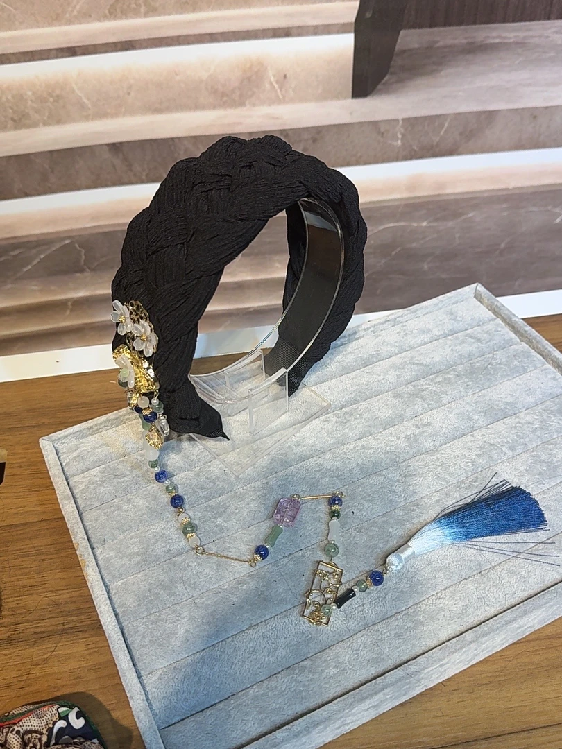 JINLING原创新款首发轻奢国风简约侧边流苏纯手工高端定制发饰