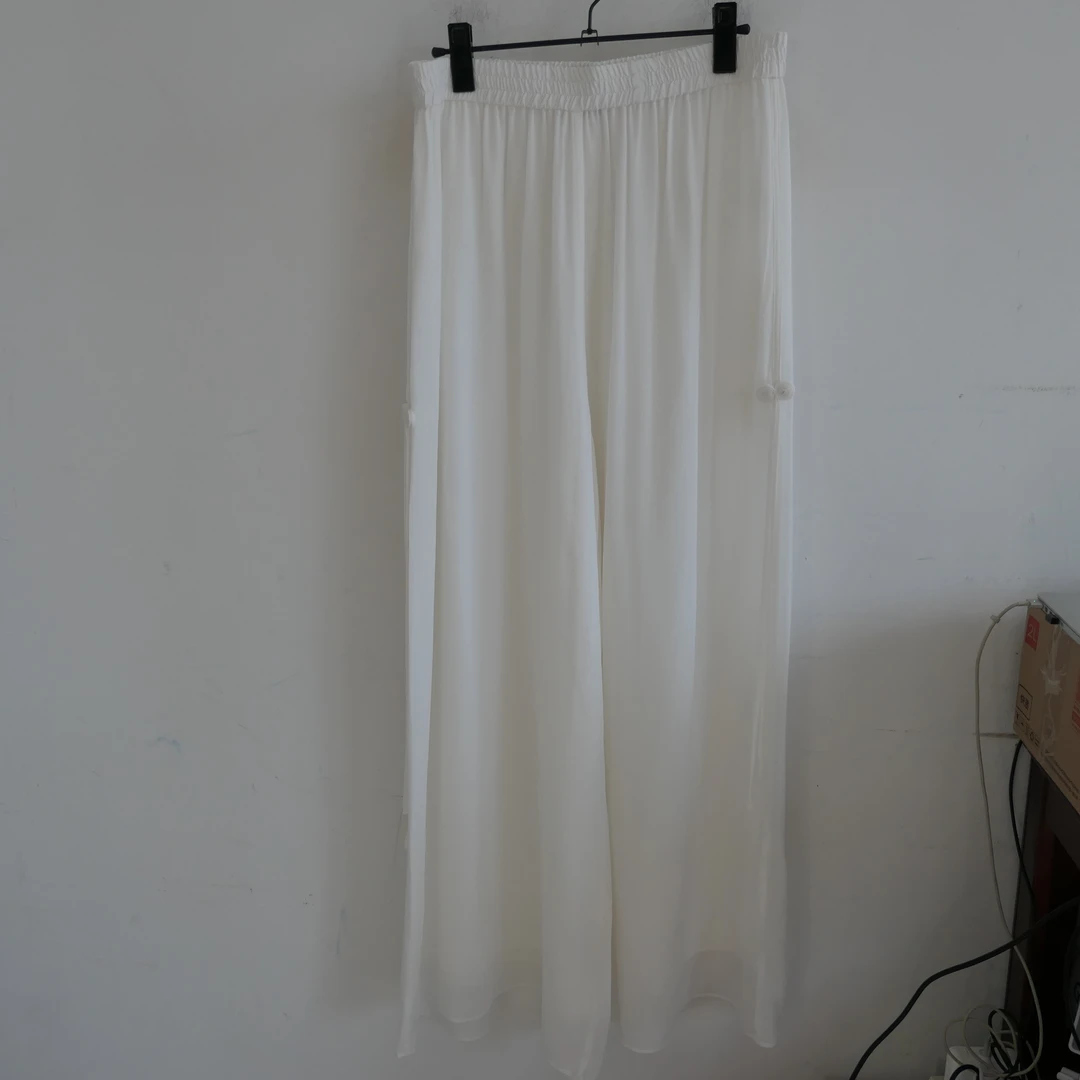 MH-H080352K桑蚕丝如意扣流苏阔腿裤