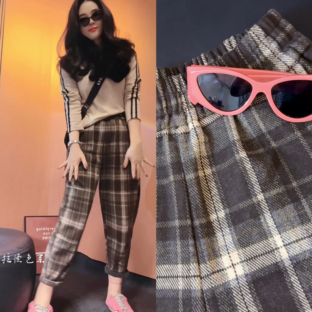 【欧千金】2025秋冬 欧韩金丝软毛呢 原创一体哈伦裤