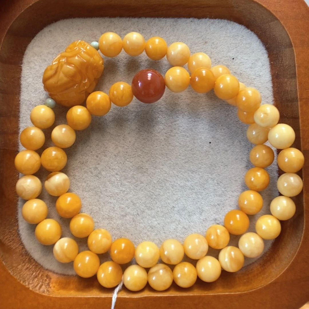 未镶嵌蜜蜡手串蜜蜡