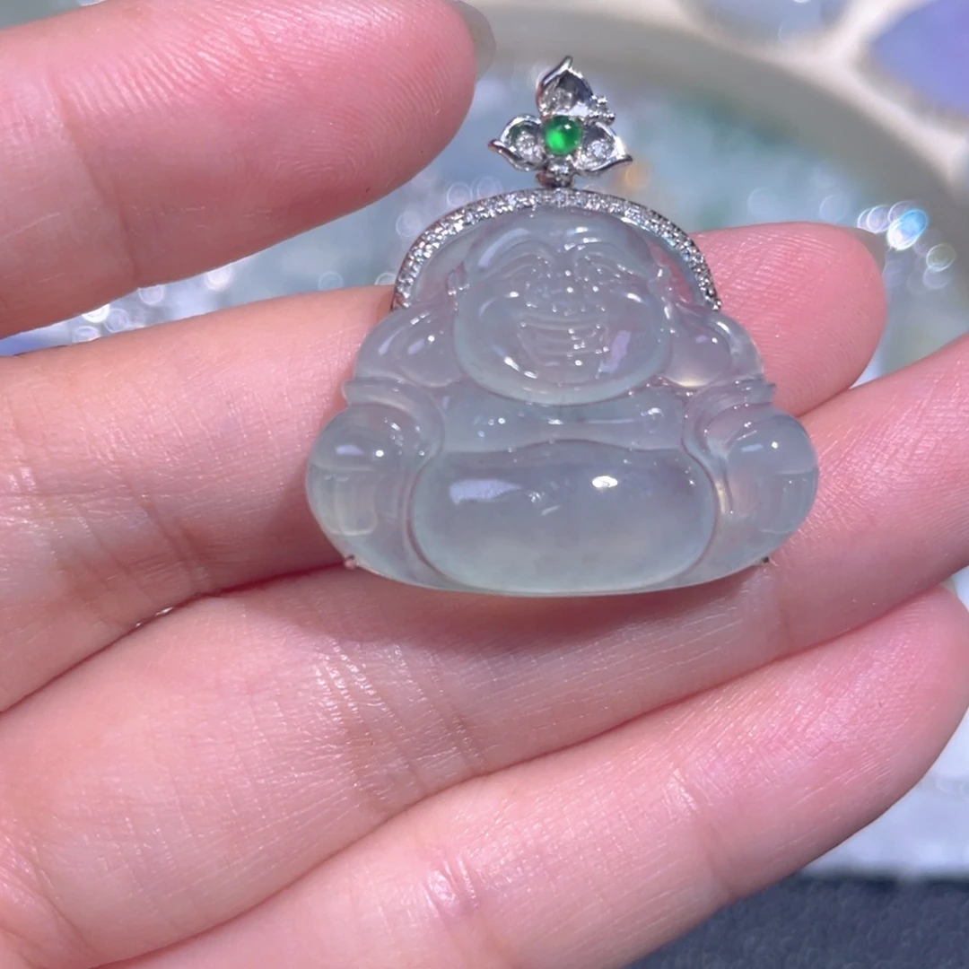颈饰18K金镶嵌翡翠翡翠