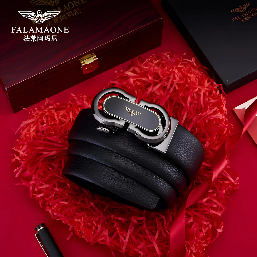 FALAMAONE/法莱阿玛尼高档腰带皮带男成人自动扣款高档中年腰带