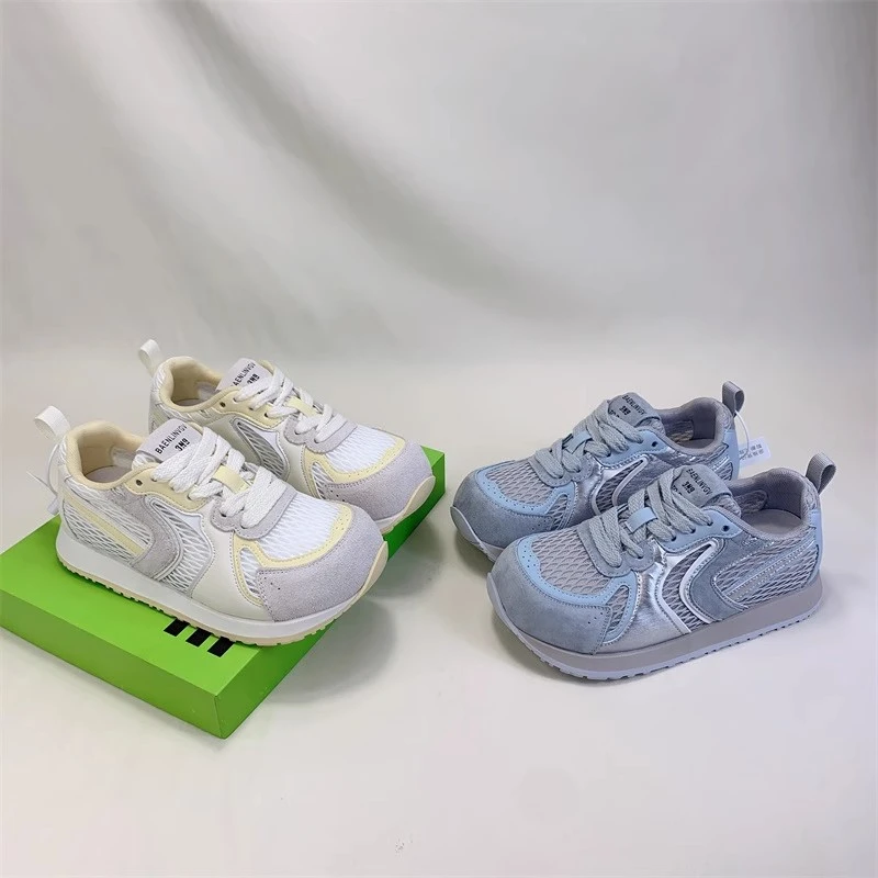 时尚爆款阿甘鞋2025新款网面女鞋韩版大头丑萌透气百搭拼色休闲鞋