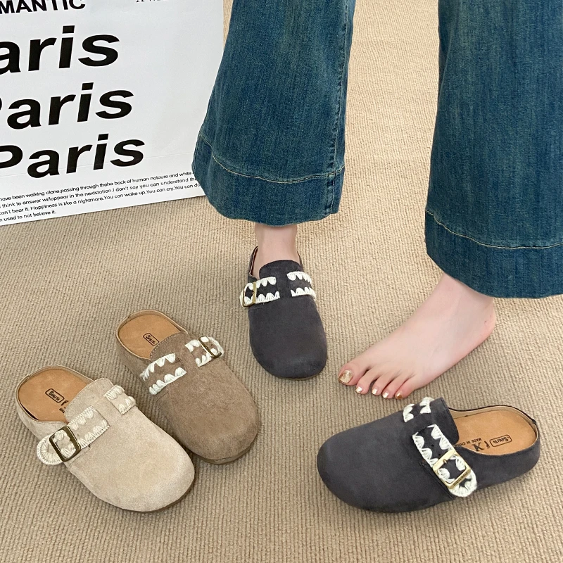 外穿勃肯拖鞋女包头半拖鞋女鞋软底2025新款【退货补运费】