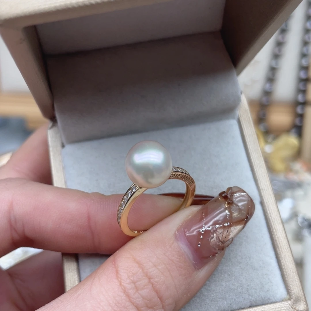 戒指银S925镶嵌海水珍珠Z124