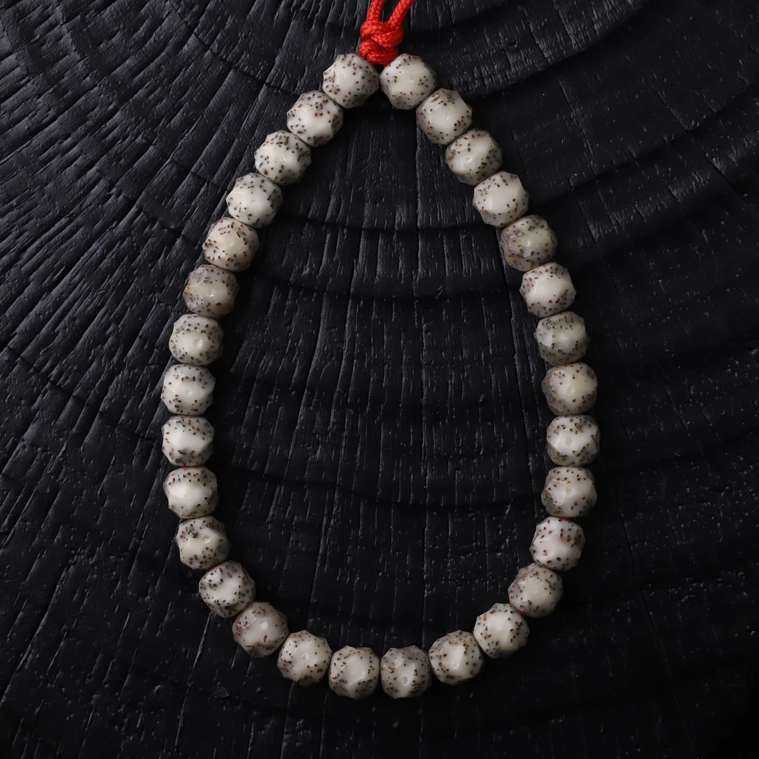 S8571-2【骨瓷灰冰无相】定制款纯手工星月菩提单圈文玩手串