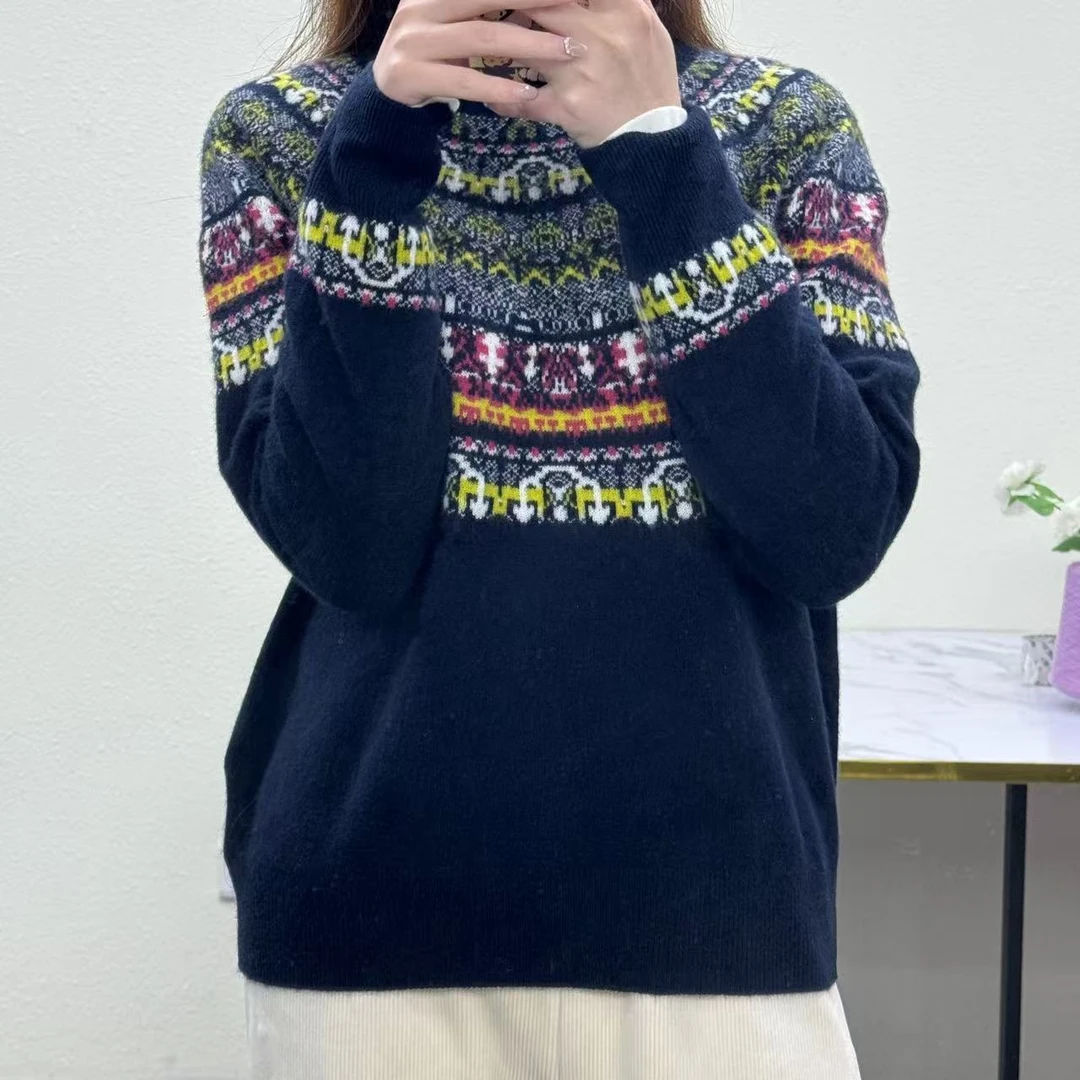 100%山羊绒【费尔岛】女式羊绒衫24DAK0985