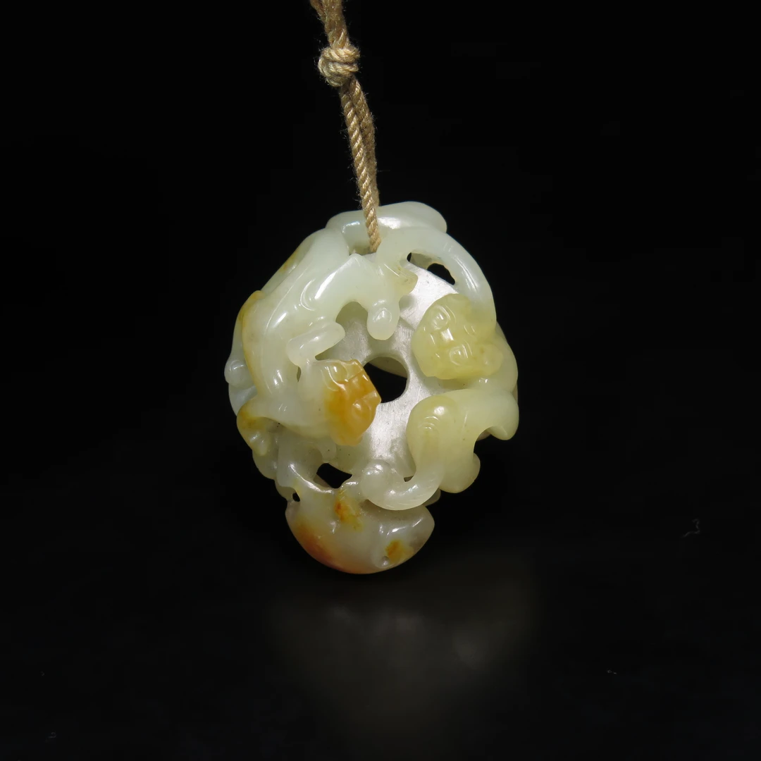 清代双螭玉韘/MZ023499/和田玉/民族文物