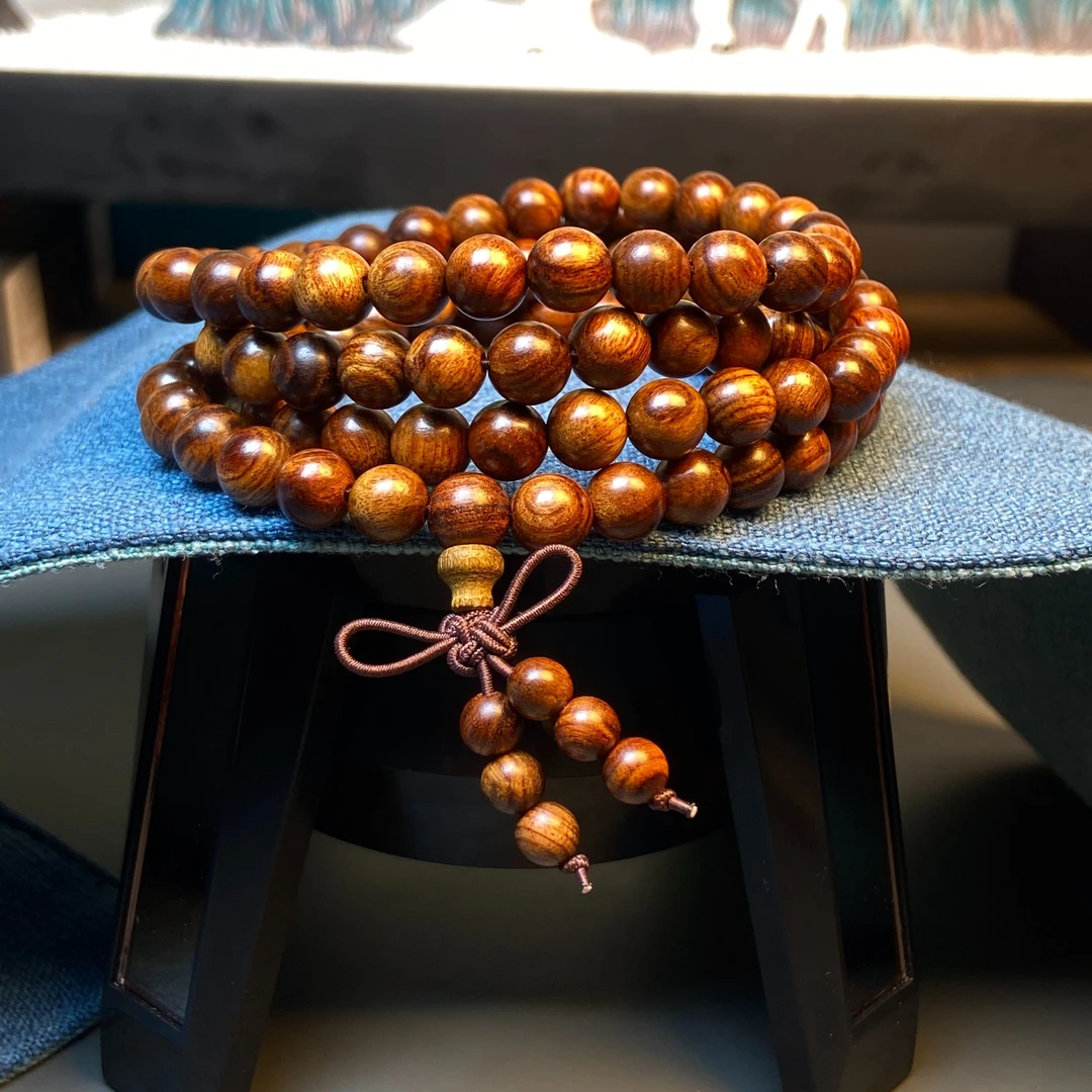 A68黄花梨老料108颗0.8手串