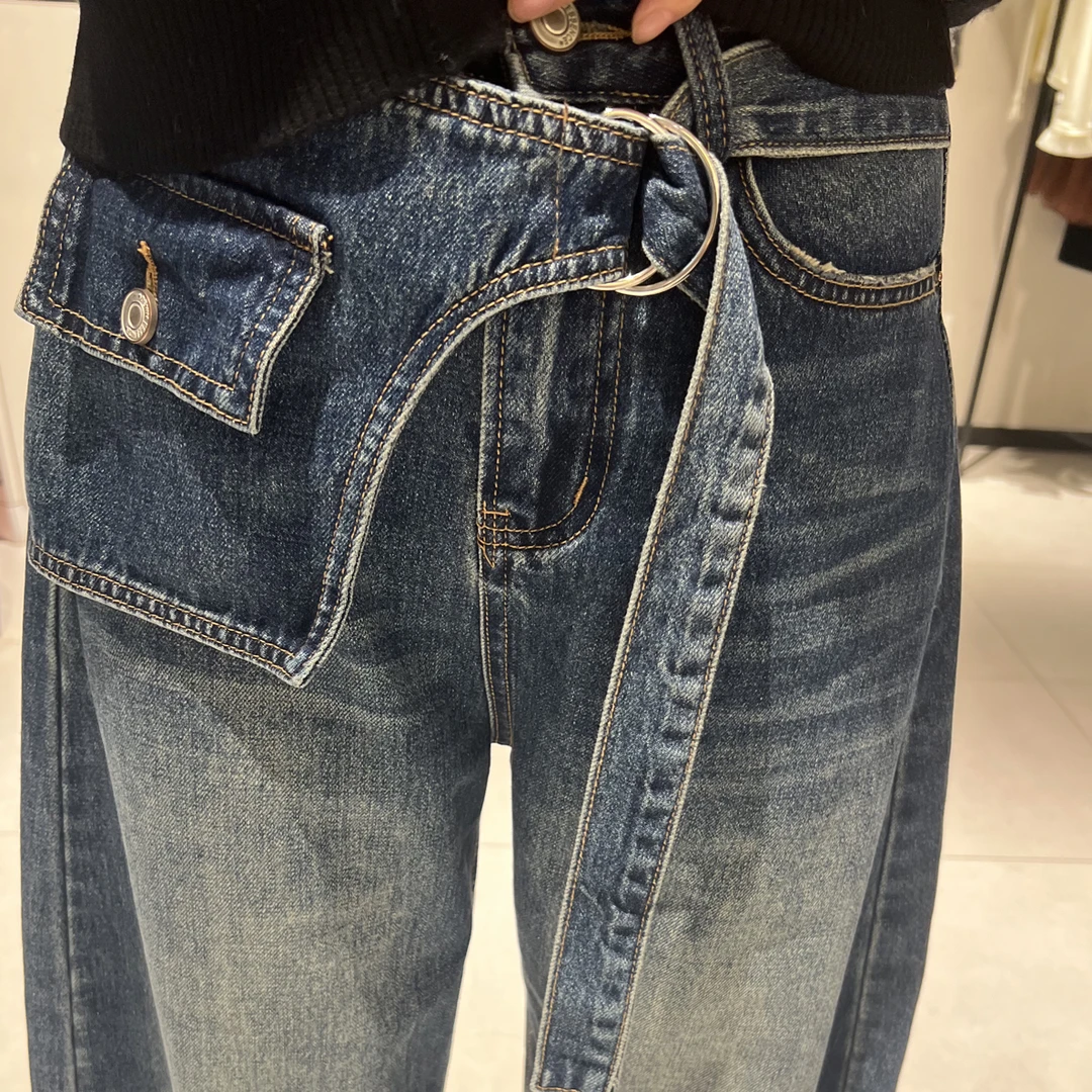 W➕欧韩新款弯刀裤屁帘款长裤