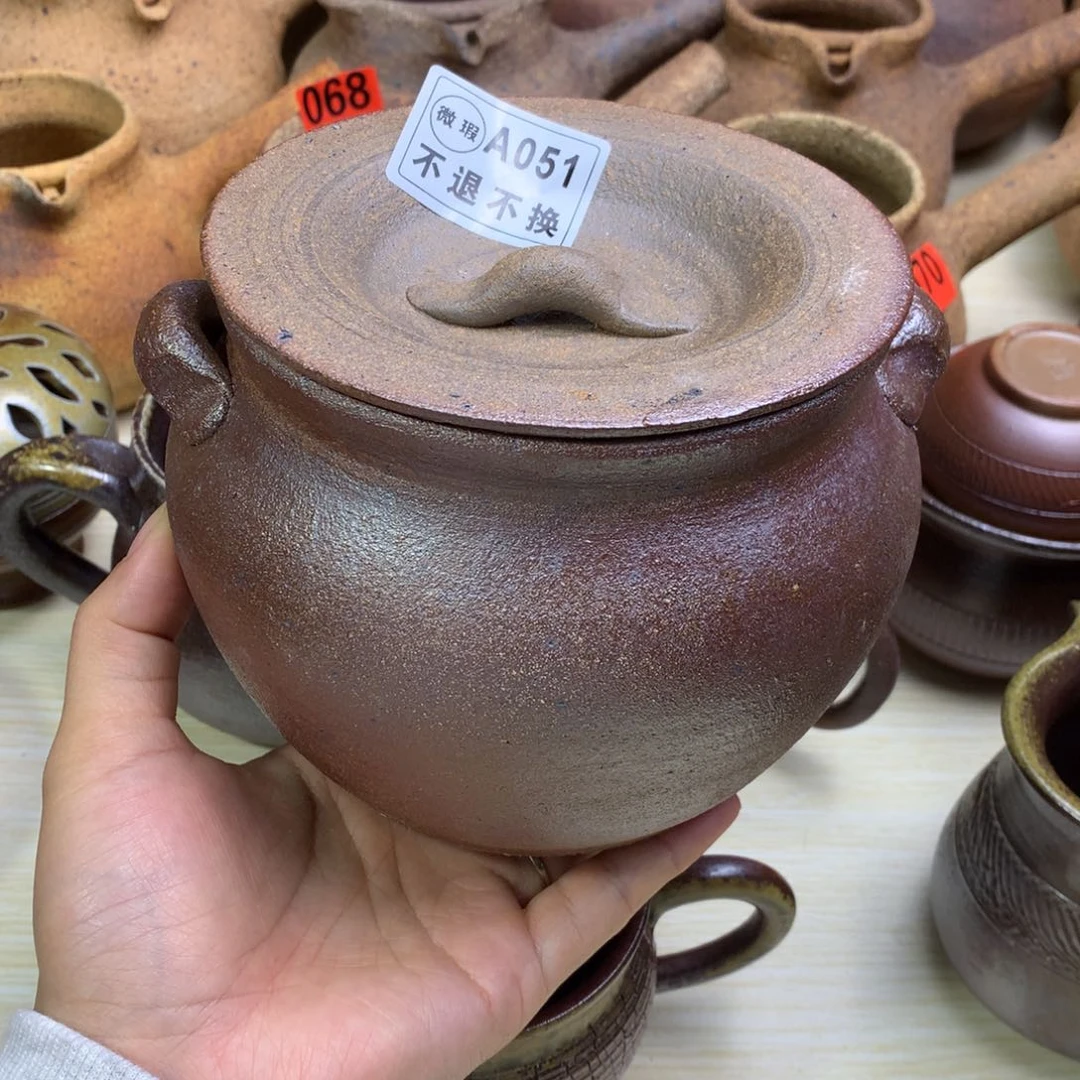 元**务微瑕柴烧小砂锅1000毫升左右