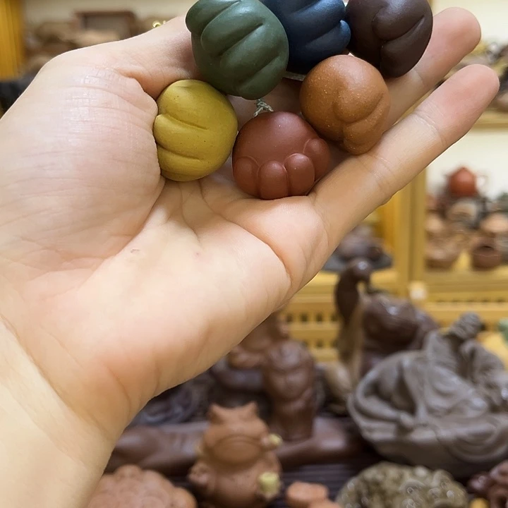 炒***河紫砂茶宠紫砂猫爪套组6只