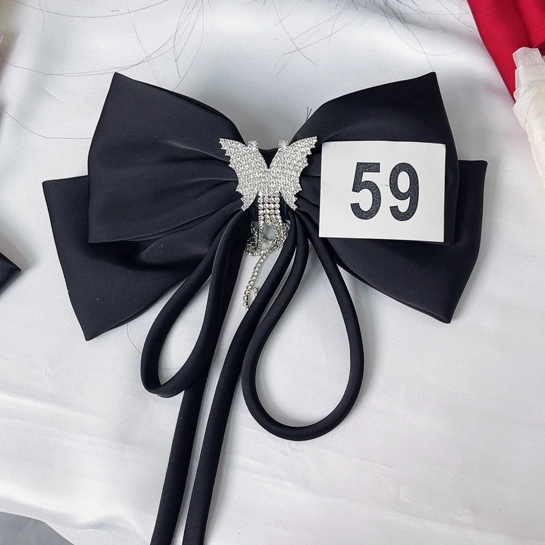 皮质非金属蝴蝶结发夹