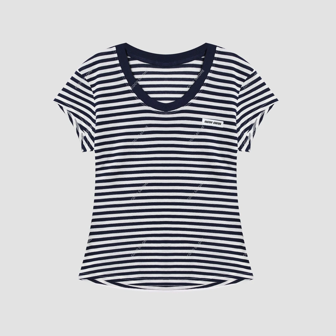 安安推荐【条纹天丝T】百搭清凉时尚轻奢短袖T恤HZ-TXS51120073K