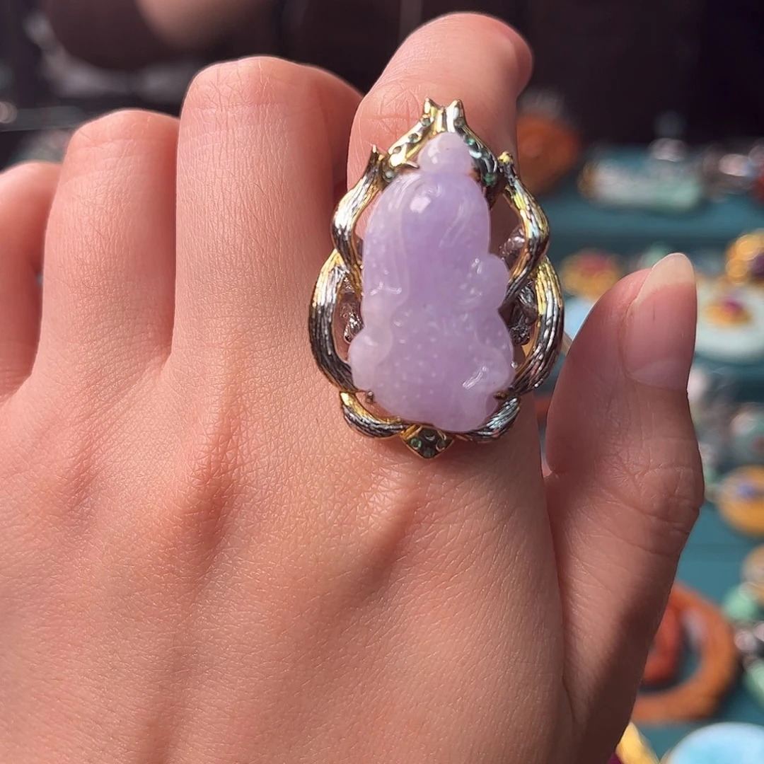 翡翠银S925镶嵌戒指