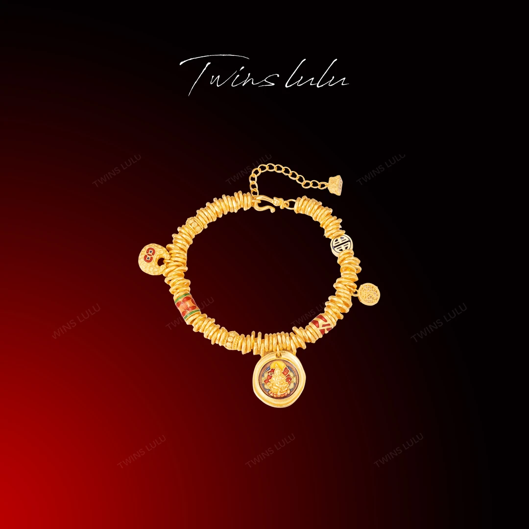 TWINS LULU 镀k金【春上新】黄财神招财守财盘缠手链TSS8037