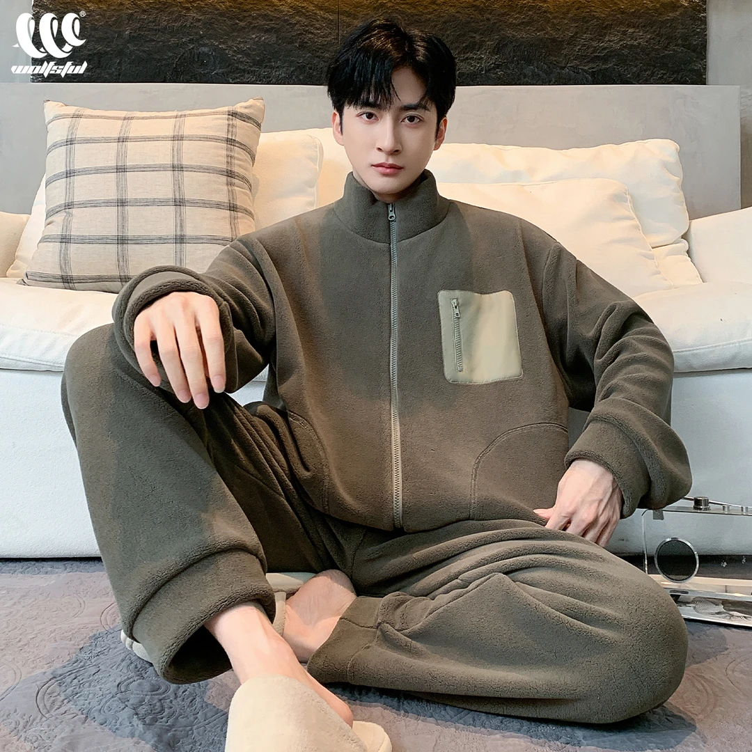 【摇粒绒】睡衣男士加绒加厚春秋冬款2025大码男珊瑚绒法兰绒家居服