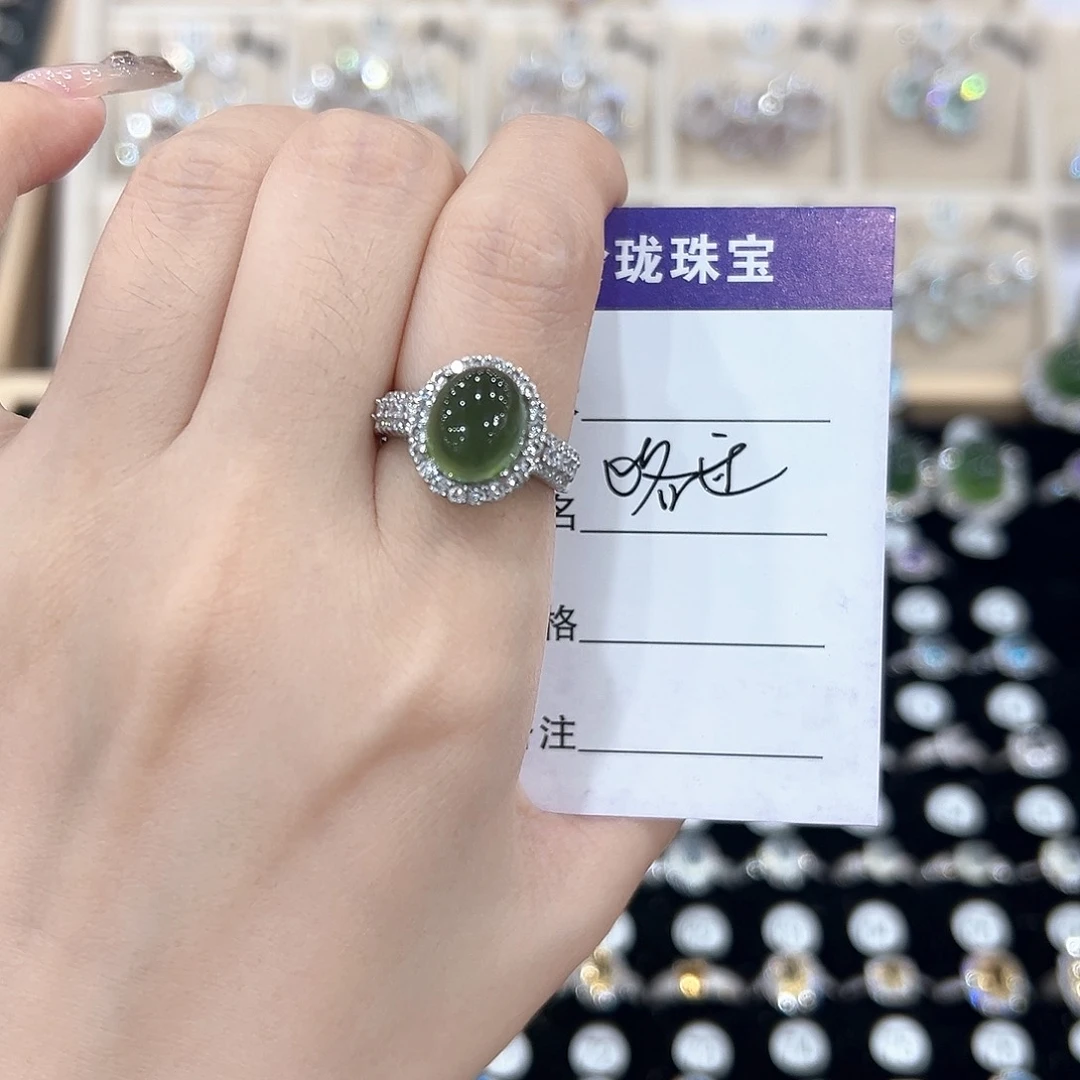 略***过黄晶戒指银S925镶嵌戒指