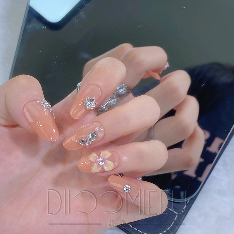 【桃花落】缇觅轻奢全华子钻纯手工可拆卸式穿戴式穿戴甲