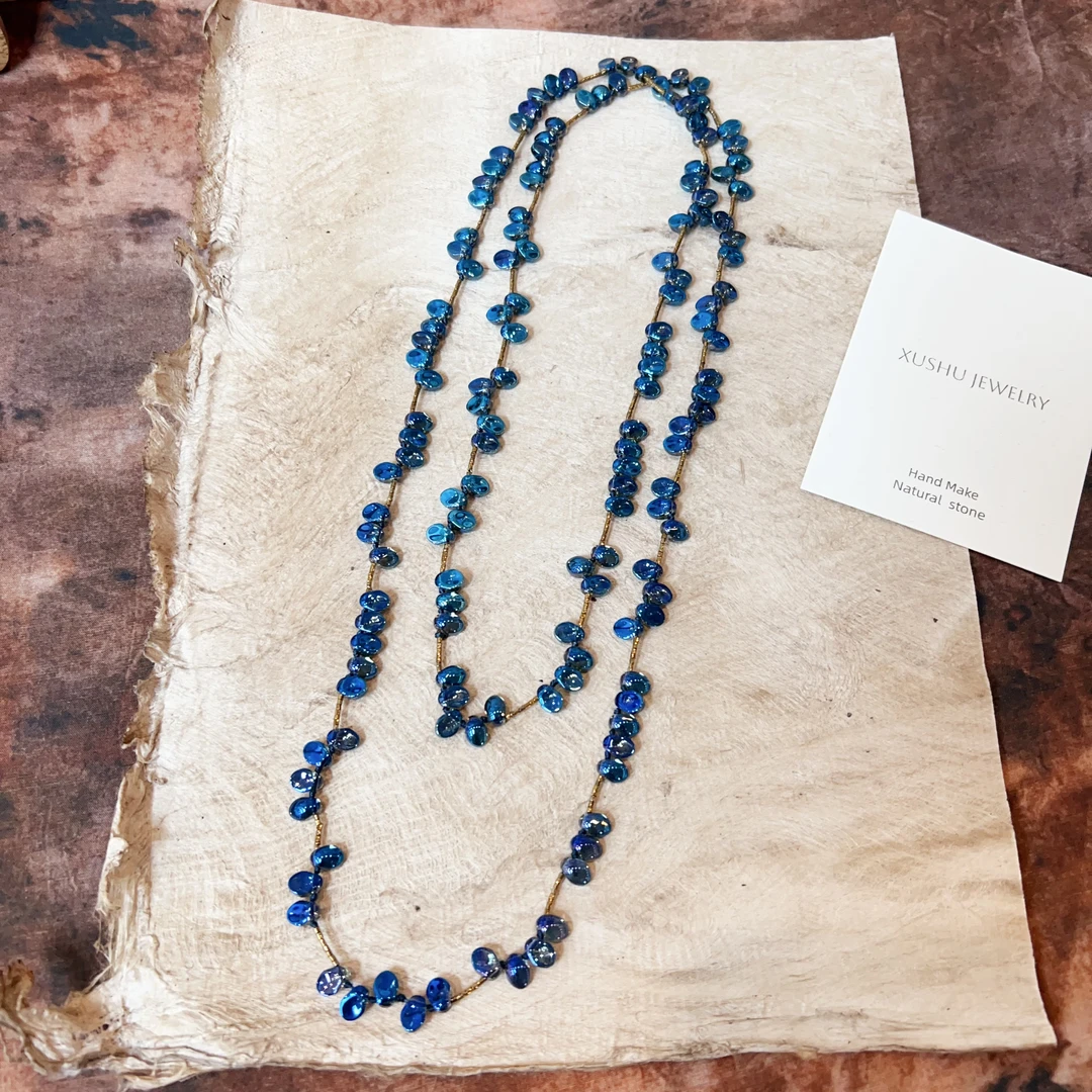 钛钢琉璃项链 XUSHU叙述新品原创手作重工《琉璃花瓣》系列毛衣链