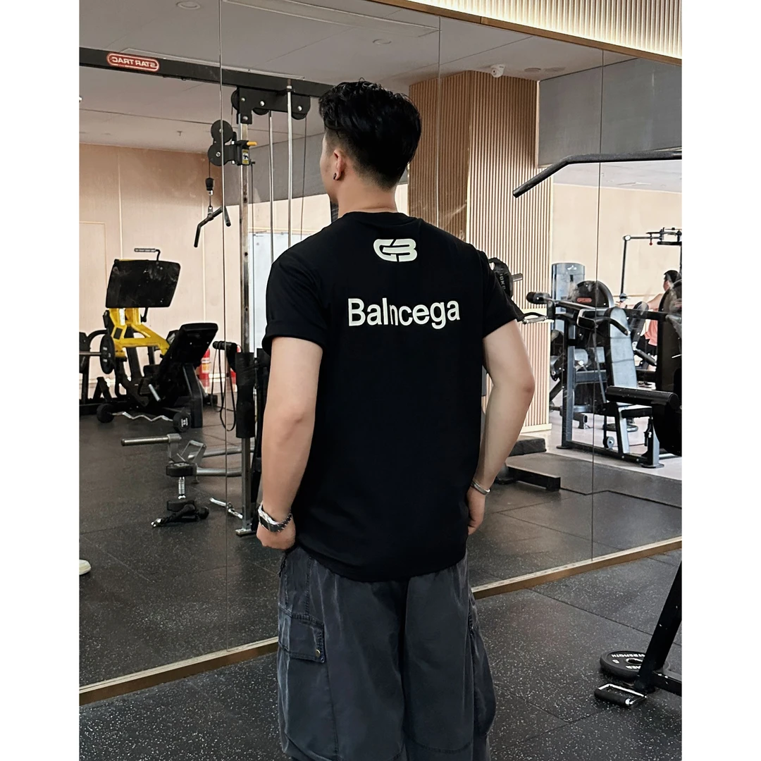 【衣工男】夏日果冻胶字母透气耐磨圆领T恤健身显身材上衣 25206