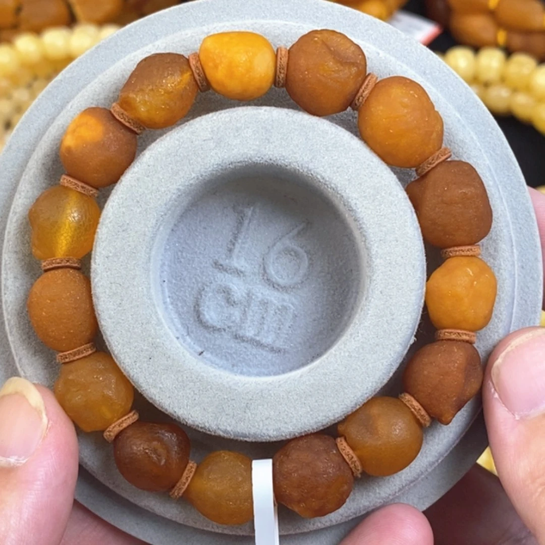 琥珀珠宝奇石未镶嵌天然的海漂籽随型手串