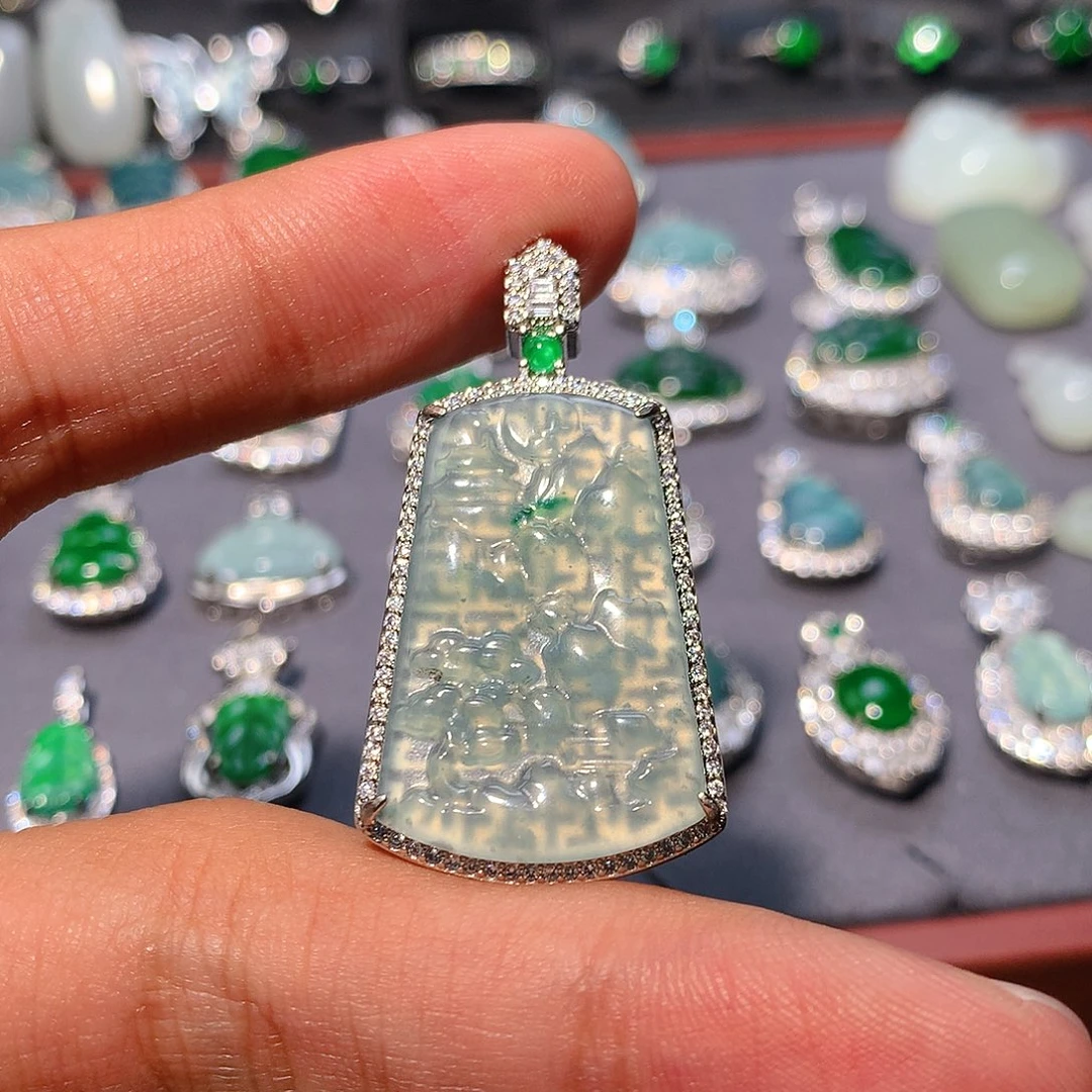 翡翠未镶嵌吊坠(不含链)