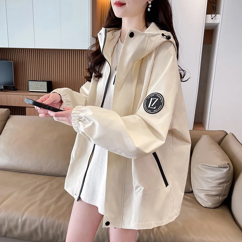 韩系休闲百搭冲锋衣外套女春季新款初高中学生小个子洋派工装夹克