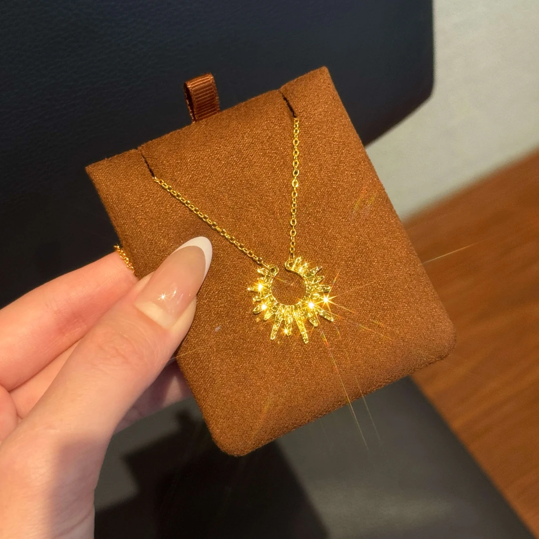 铜合金项链 太阳花星芒项链 Y015