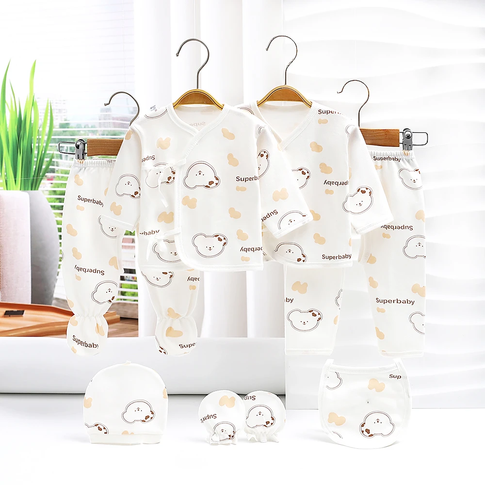新生儿内衣婴儿衣服纯棉分体宝宝内衣0-3个月初生儿宝宝贴身7件套