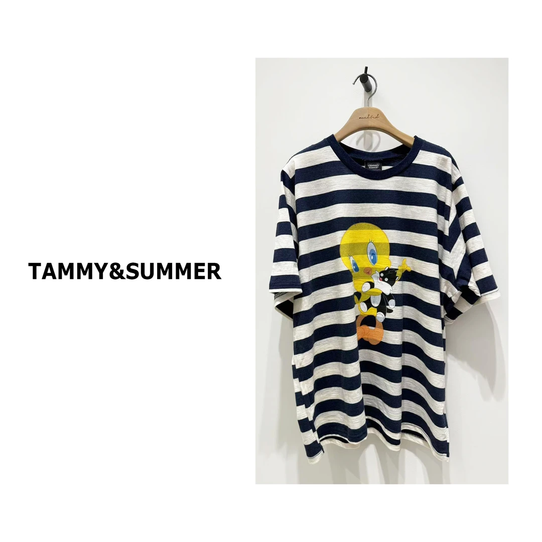 【Tammy&Summer】韩系百搭小鸭子图案条纹休闲圆领T恤上衣259522