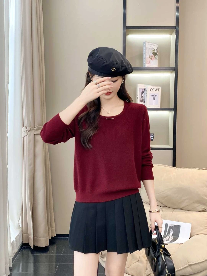 秋季韩版百搭外搭纯色针织衫圆领小香风春秋显瘦网红洋气炸街女装