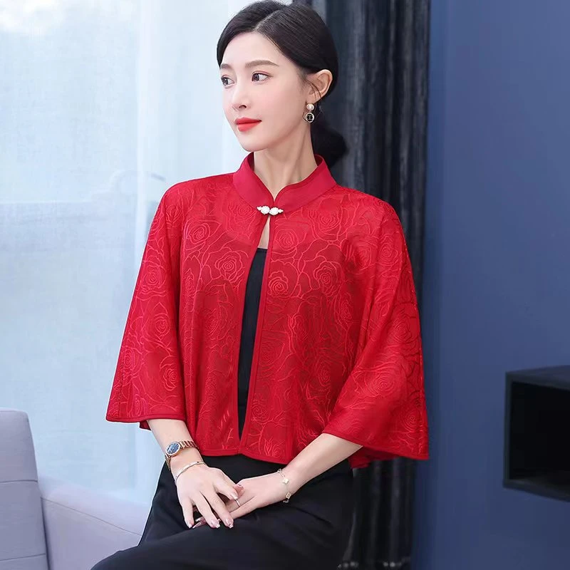 21201 新款玫瑰花百搭披肩D（青展）