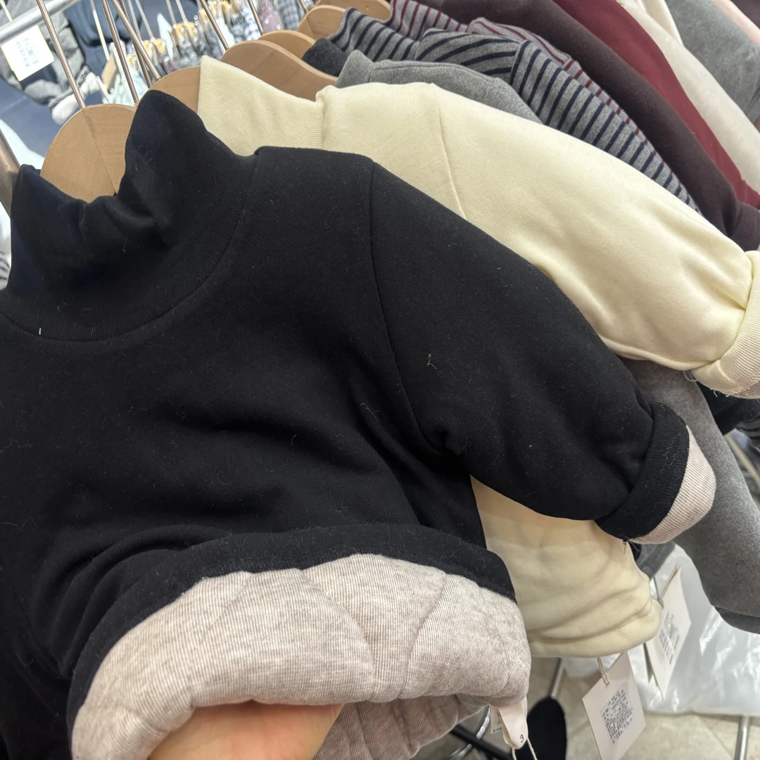 冬季新款韩版男女童百搭加厚蚕丝保暖打底款09