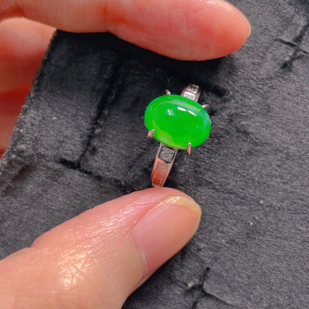 翡翠戒指银S925镶嵌11111111111111