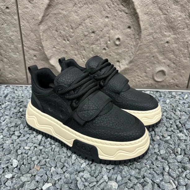 秋冬季新款拼色厚底增高休闲鞋时尚百搭潮流防滑男士运动男鞋轻奢