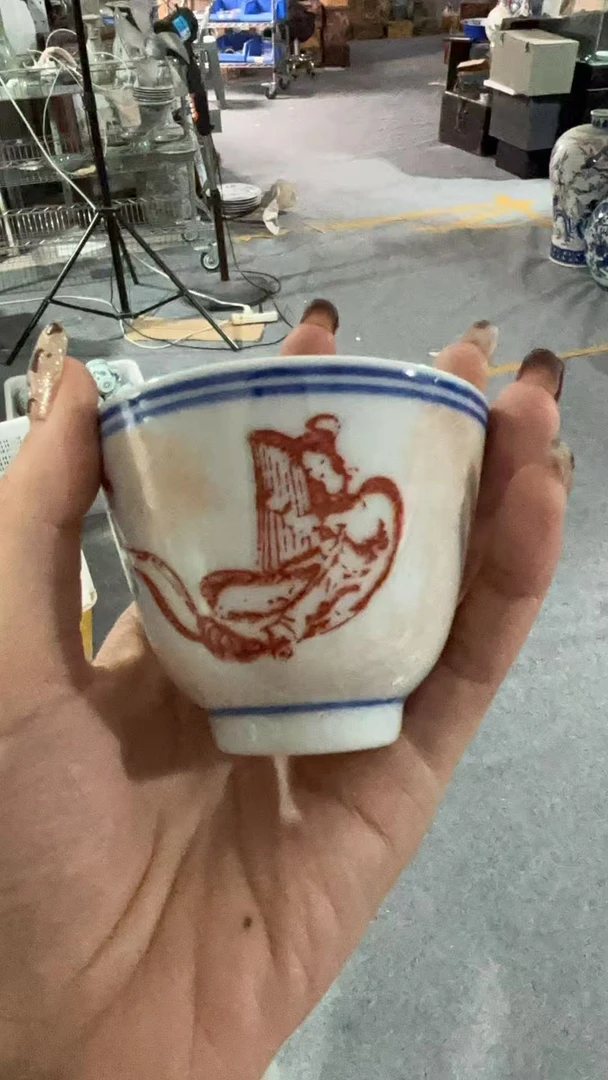 陶瓷釉上彩矾红鬼杯