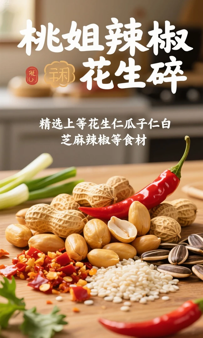 桃姐辣椒花生碎拌面拌凉菜