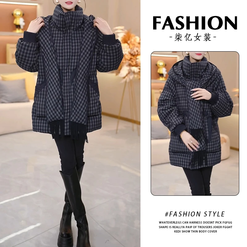 超好看连帽设计感棉服女2025冬季新款韩系潮流拼接百搭棉衣外套