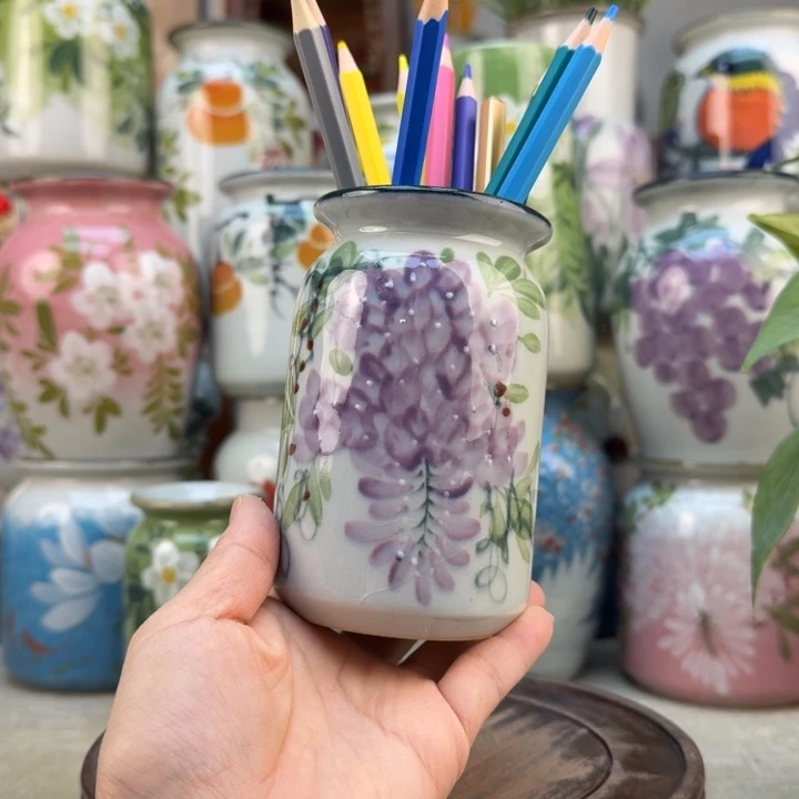 景德镇陶瓷花手绘釉下彩