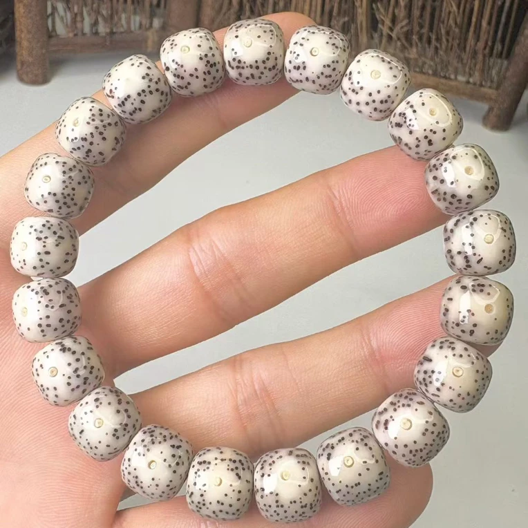 【黄金瞳大眼睛】白冰星月菩提10X11桶手串留白大油性
