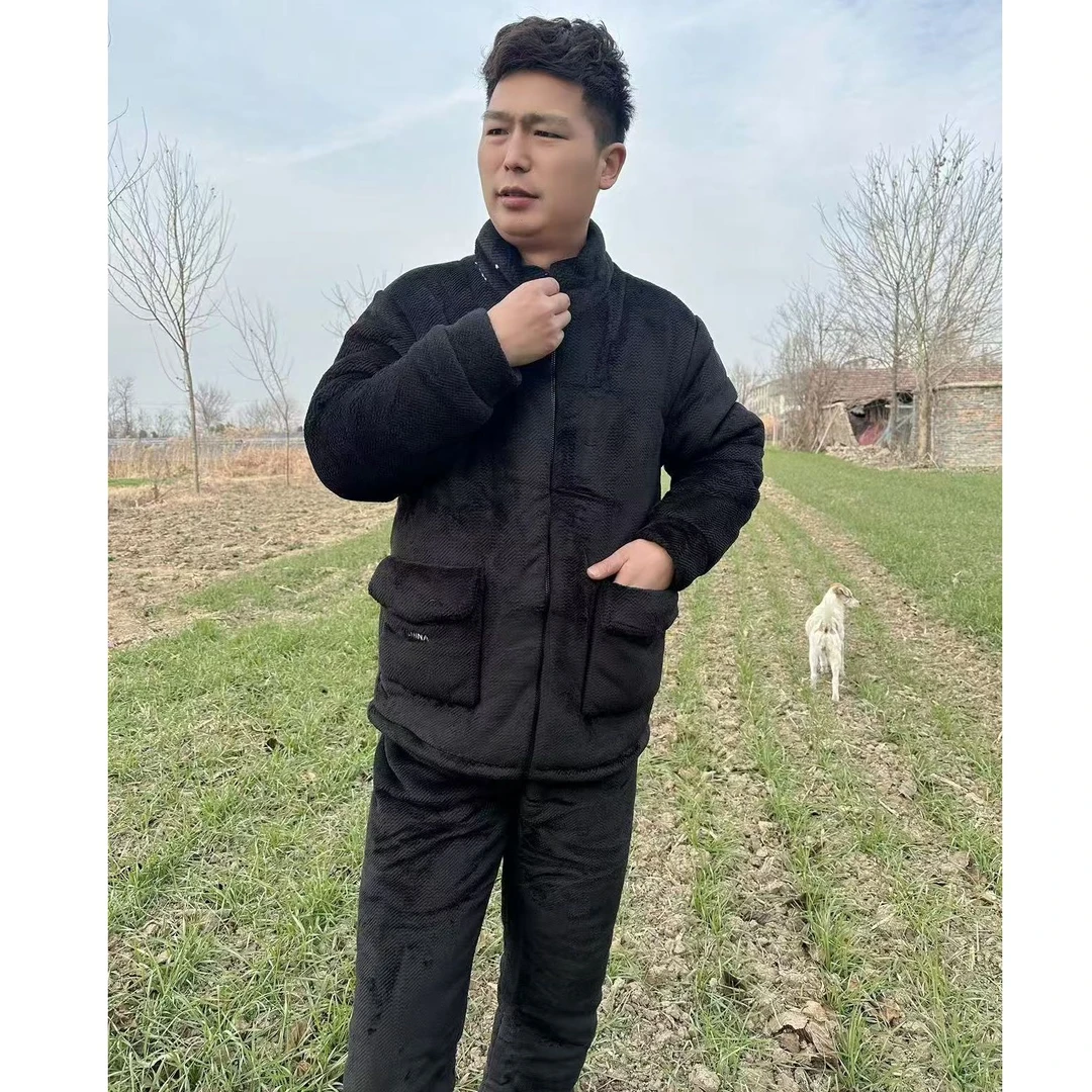 3608冬季睡衣套装男款加绒加厚时尚保暖可外穿MM