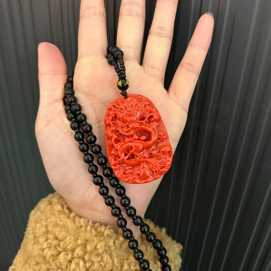 【古典珍藏】经典时尚民族风百搭-215龙牌吊坠-红