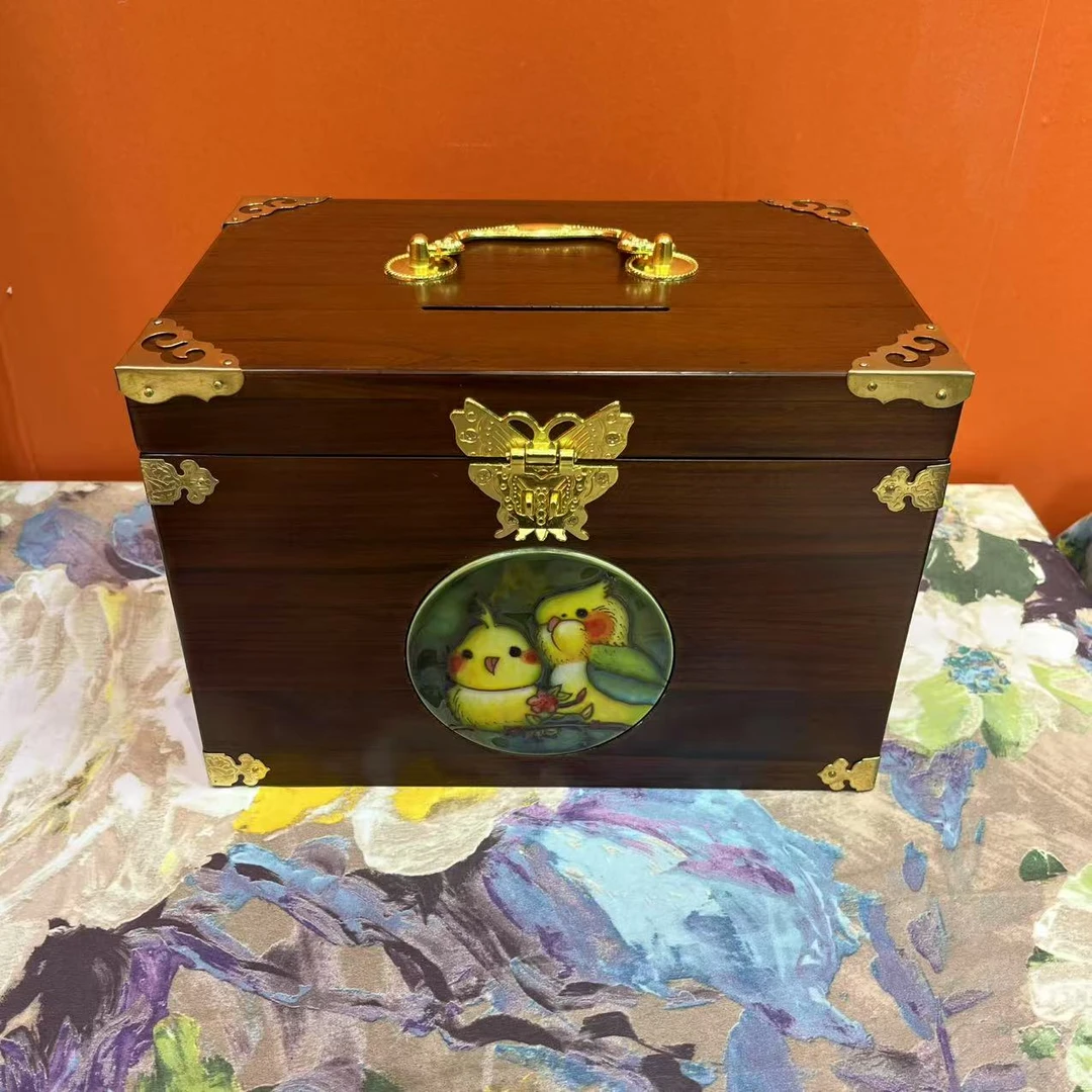 【财富守门员】27*18小财奴中式蝴蝶扣少女贴己金玉满堂瓷器直播